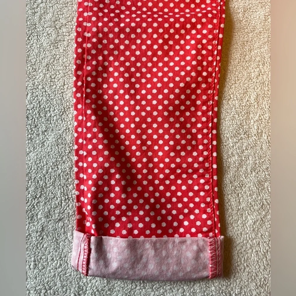 NWT Old Navy “the Pixie” pants, orange red w/white polka dots. Sz 10